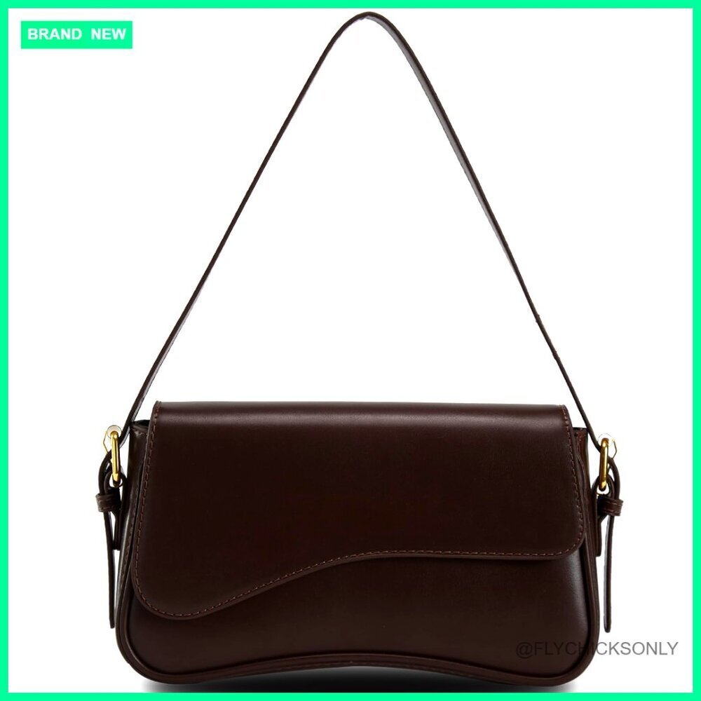 PU Leather Hobo Shoulder Bag with Adjustable Straps, 3 Compartments